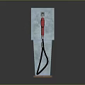 Vintage Red And White Gas Pump With Regular Fuel Label And Red Nozzle