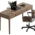 Modern desk and chair combination 3d model