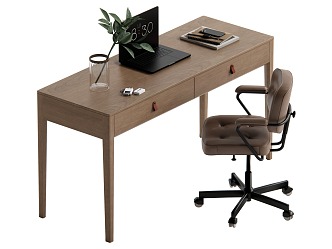 Modern desk and chair combination 3d model