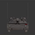 3D Rendered Military Tank With Metallic Surface Cannon Antennas And Red Marking