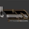 Industrial Equipment With Metal Pipes Wooden Structure And Roller Support Frame