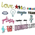 Decorative Lights with Star Cactus Cloud Love Donuts and Good Vibes Letters Design