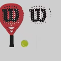 Wilson Padel Rackets White Pink Design With Yellow Tennis Ball Sports Equipment
