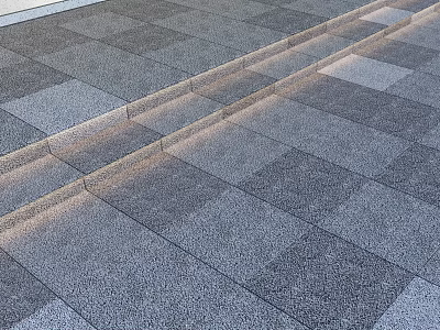 Modern Gray Interlocking Floor Tiles Ground With Steps And Sleek Design 3d model