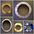 Decorative Round and Oval Mirrors with Gold Silver Crackle and Stained Glass Frames