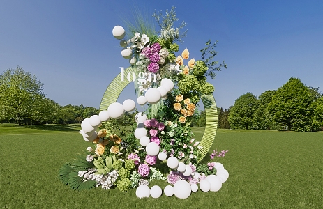 Modern Meichen Outdoor Wedding Flower Art Meichen 3d model