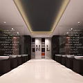 Modern Stylish Beauty Hair Salon Interior With Mirrors White Black Chairs And Bright Lighting