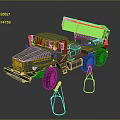Military Green Heavy Duty Truck With Multiple Rocket Launcher And Support Stands
