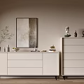 Modern Entryway Interior Design Featuring Console Table And Side Cabinet With Storage Drawers