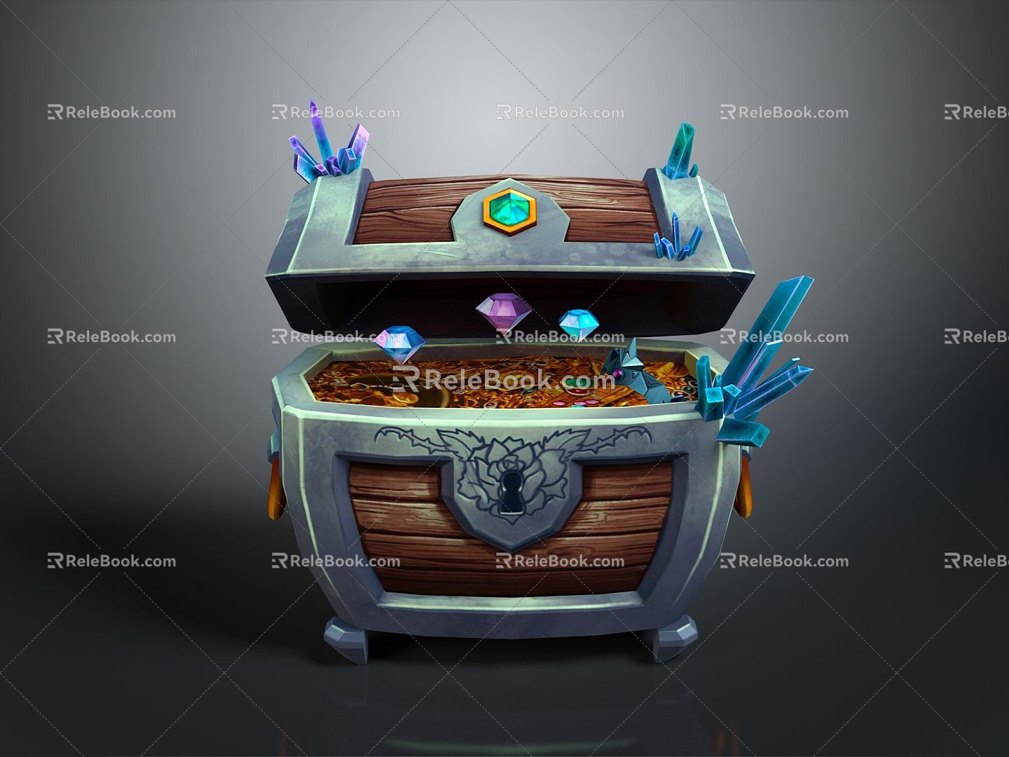 Cartoon Chest Treasure Chest Treasure Chest Jewelry Chest Cashbox Wooden Chest Game Chest Treasure Chest Pirate Chest 3d model