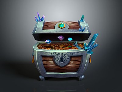 Cartoon Chest Treasure Chest Treasure Chest Jewelry Chest Cashbox Wooden Chest Game Chest Treasure Chest Pirate Chest 3d model