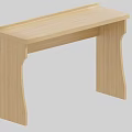 Light Wood Desk With Rectangular Top Simple Design And Unique Legs 3d model