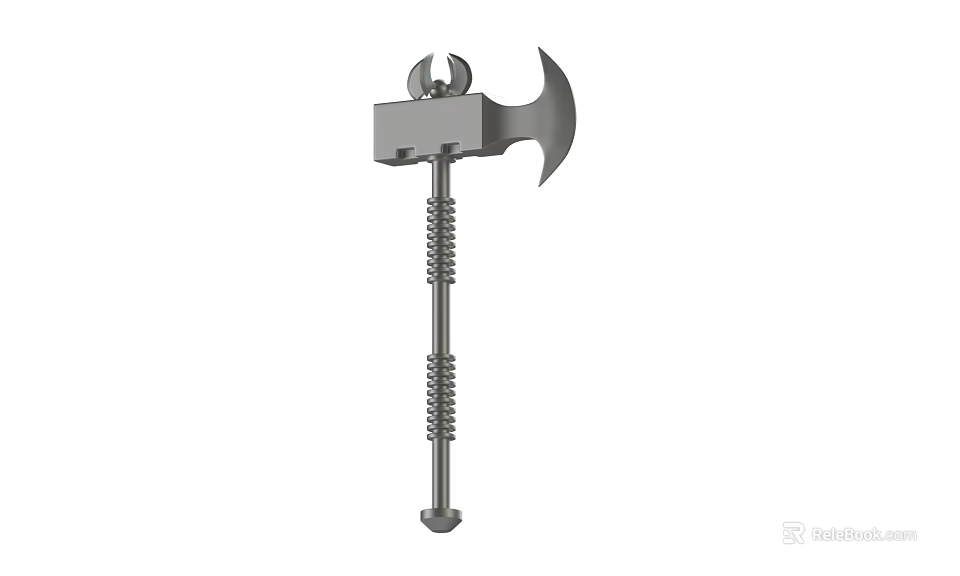 Heavy Duty Hardware Axe Tool With Double Edged Blade And Spiral Handle 3d model 