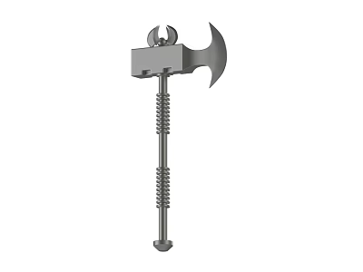 Heavy Duty Hardware Axe Tool With Double Edged Blade And Spiral Handle 3d model