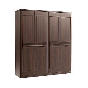 New Chinese-style four-door wardrobe 3d model