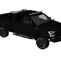 Black Pickup Truck With Roof Rack And Off Road Black Wheels Design