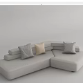 Gray L shaped Sectional Sofa With Modern Design And Comfortable Cushions 3d model