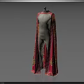 Long Pink Shawl With Yellow And Orange Floral Pattern On Mannequin
