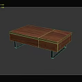 Modern Wooden Coffee Table With Wood Grain Surface And Black Metal Legs