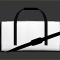 White Duffel Bag With Black Handles Adjustable Shoulder Strap And Modern Design