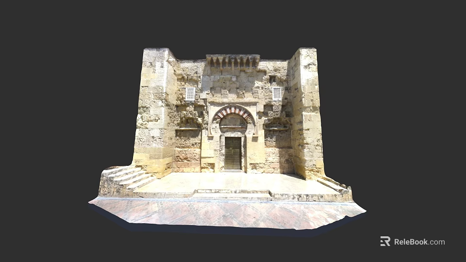Ancient Stone Archway With Historic Architectural Design And Ornate Carved Details 3d model 