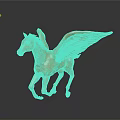 Golden Pegasus Sculpture Decorative Ornament Set For Home Decor With Shiny Metallic Finish