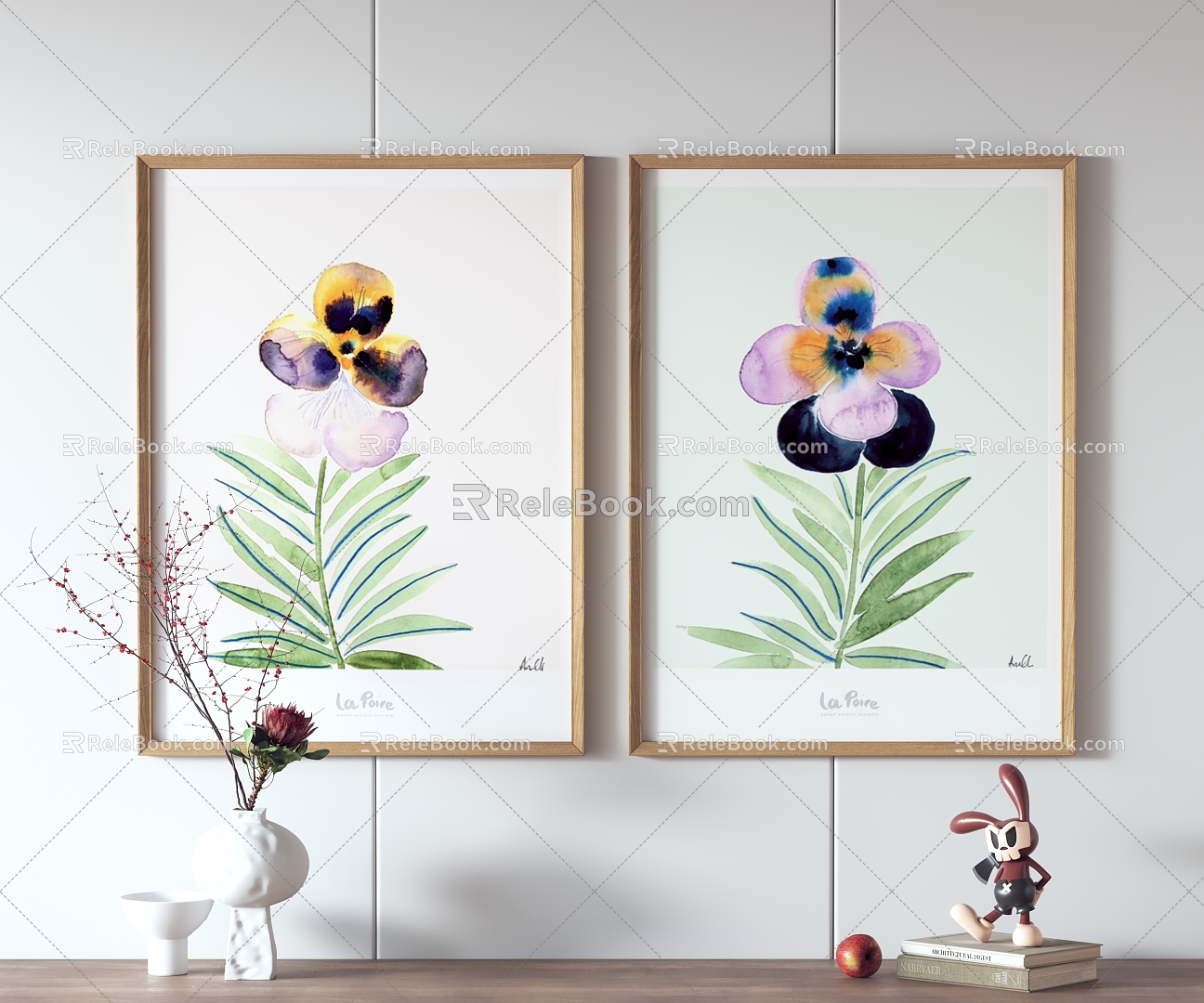 Nordic Plant Painting Decorative Painting Hanging Painting 3d model