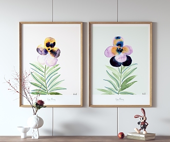 Nordic Plant Painting Decorative Painting Hanging Painting 3d model