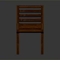 Simple Minimalist Wooden Single Chair With Slatted Backrest And Seat Design