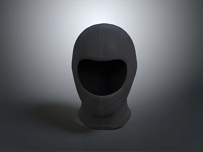 Gray Knitted Balaclava With Simple Design For Warm Stylish Comfortable Daily Wear 3d model