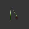 Different Colored Futuristic Spaceships Firing Green Laser Beams In Dark Cosmic Space