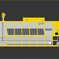 Yellow Frame Industrial Equipment With Transparent Panels And Black Internal Components
