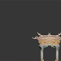 Traditional Architectural Structure With Dragon Motifs Multi Angular Roof And Decorative Columns