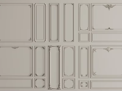 Various Gypsum Molding Designs For Interior Wall Decor Classic And Modern Patterns 3d model