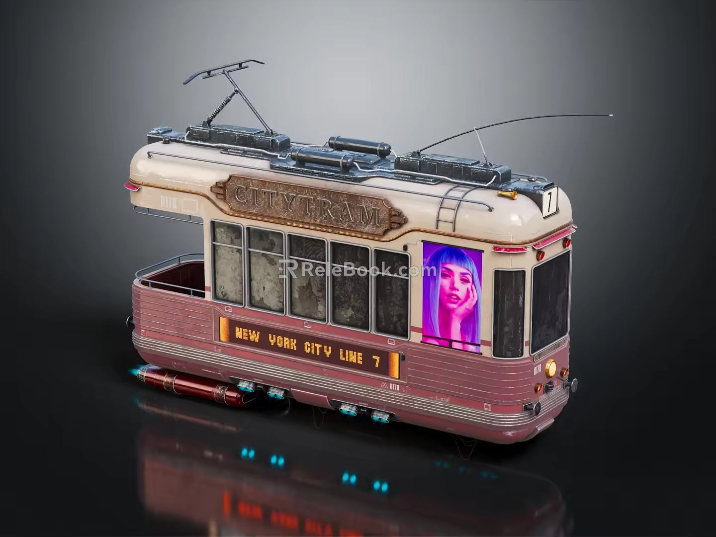 Retro Bus Electric Bus Electric Bus 3d model