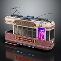 Retro Bus Electric Bus Electric Bus 3d model