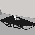 Black Modern Geometric Coffee Table With Sleek Design And Decorative Accent