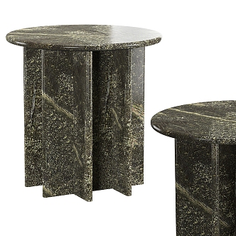 PASAR Green Marble Round Side Table 3d model