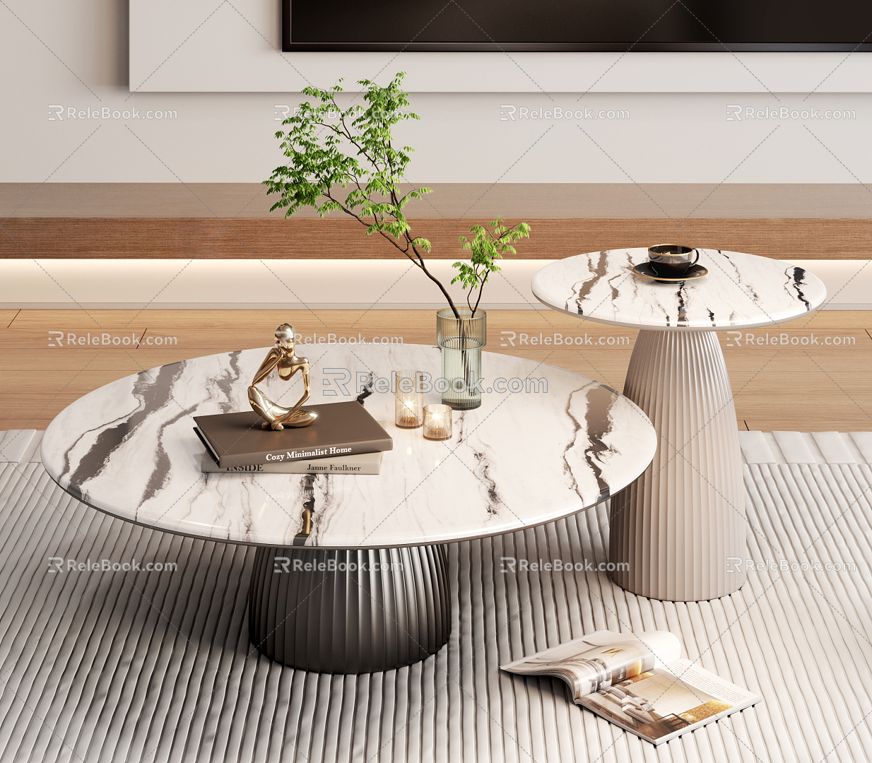 Modern coffee table coffee table combination 3d model