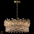 Elegant Luxurious Crystal Chandelier with Ornate Gold Accents and Hanging Crystals