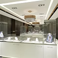 Modern Elegant Sales Office Interior Design With Glass Display Cases And Agate Slices