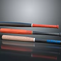 Variety of Stylish Baseball Bats in Black Red and Natural Wood for Sports Activities