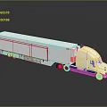 Large White Semi Truck With Long Trailer Cab On Shiny Reflective Surface 3d model