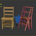 Rustic Wooden Leisure Chair Design With Green Plant And Smooth Surface