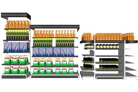 modern shelf supermarket shelf 3d model