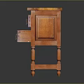 Vintage Wooden Nightstand With Two Drawers And Intricate Carved Legs Design