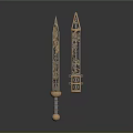 Ancient Decorative Swords With Golden Dragon Patterns Intricate Carvings And Traditional Metal Craftsmanship