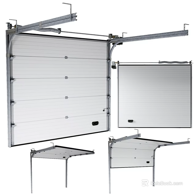 High Quality Garage Door Components With Steel Panel Track And Bracket 3d model 