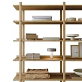 Minimalist Natural Wood Open Storage Shelf For Displaying Books Framed Artworks And Chic Home Decor