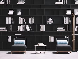 modern bookcase leisure sofa 3d model
